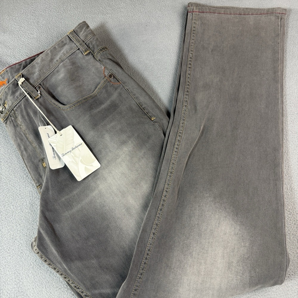 Tommy Bahama Jeans Mens 40x36 Sand Drifter Vintage Grey Wash Demin Five Pocket